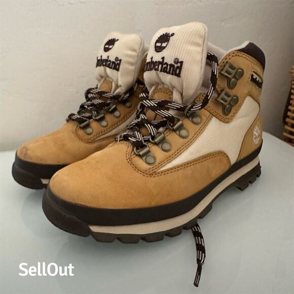 Timberland Women's Beige Ankle Hiking Boots Size 6.5 - Picture 4 of 9